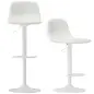 Conjunto 2 Taburetes Altos Ajustables 360° con Respaldo y Reposapiés para Cocina Bar o Comedor 40,5x44x84-104 cm Blanco