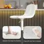 Conjunto 2 Taburetes Altos Ajustables 360° con Respaldo y Reposapiés para Cocina Bar o Comedor 40,5x44x84-104 cm Blanco