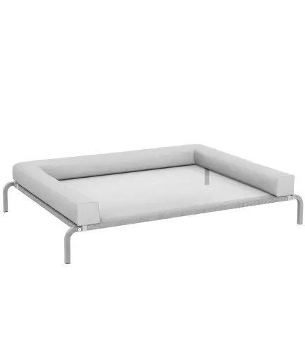 Cama Elevada para Perros Refrescante con Refuerzos Extraíbles Malla Transpirable y Marco de Acero 130x90x30 cm Gris