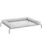 Cama Elevada para Perros Refrescante con Refuerzos Extraíbles Malla Transpirable y Marco de Acero 130x90x30 cm Gris