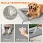 Cama Elevada para Perros Refrescante con Refuerzos Extraíbles Malla Transpirable y Marco de Acero 130x90x30 cm Gris