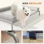 Cama Elevada para Perros Refrescante con Refuerzos Extraíbles Malla Transpirable y Marco de Acero 130x90x30 cm Gris