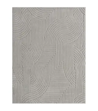 Alfombra Salón 230x160 cm Pelo Corto Estilo Moderno Base Antideslizante Tejida a Máquina Gris