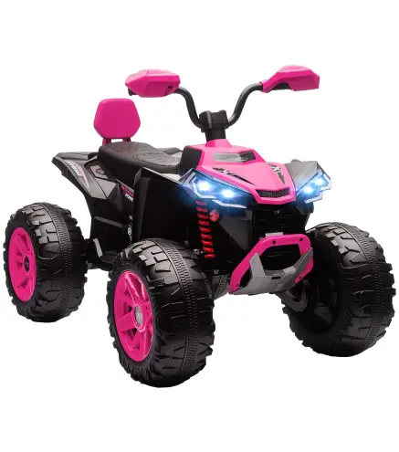 Quad Eléctrico para Niños de 3-8 Años 24V con 2 Motores Velocidad hasta 6,5 km/h Ruedas con Suspensión Rosa