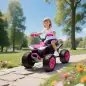 Quad Eléctrico para Niños de 3-8 Años 24V con 2 Motores Velocidad hasta 6,5 km/h Ruedas con Suspensión Rosa