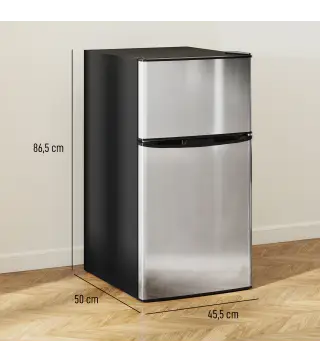 Mini Nevera Silenciosa 88 L Clase E Bajo Encimera Temperatura Regulable 5 Niveles Puerta Reversible Luz Interior Negro