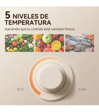 Mini Nevera Silenciosa 88 L Clase E Bajo Encimera Temperatura Regulable 5 Niveles Puerta Reversible Luz Interior Negro