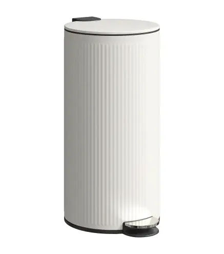 Cubo de Basura Cocina 30L con Pedal Tapa de Cierre Suave y Cubo Extraíble para Dormitorio Oficina Estudio Salón Crema