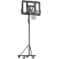 Canasta de Baloncesto para Exterior Ajustable de 235-305 cm con Tablero Irrompible 110 cm Saco de peso y Ruedas Negro