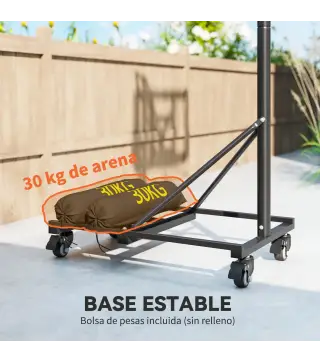 Canasta de Baloncesto para Exterior Ajustable de 235-305 cm con Tablero Irrompible 110 cm Saco de peso y Ruedas Negro