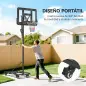 Canasta de Baloncesto para Exterior Ajustable de 235-305 cm con Tablero Irrompible 110 cm Saco de peso y Ruedas Negro