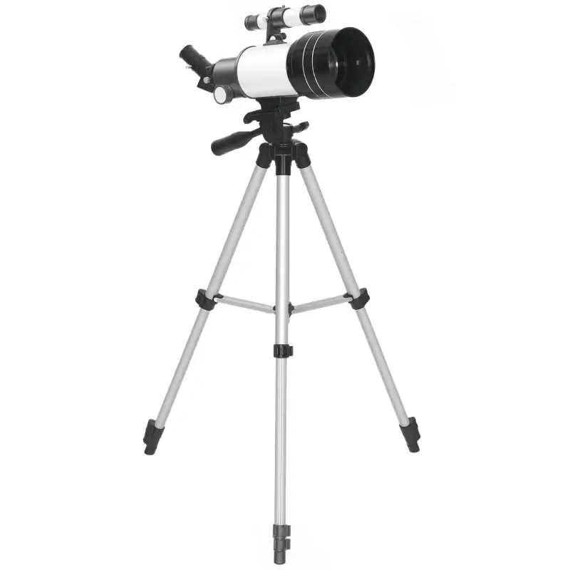 Telescopio Refractor Astronómico para Adultos y Principiantes Apertura 70 mm con Lente Barlow Trípode Ajustable Blanco