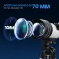 Telescopio Refractor Astronómico para Adultos y Principiantes Apertura 70 mm con Lente Barlow Trípode Ajustable Blanco