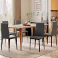 Pack de 6 Sillas de Comedor Modernas Tapizadas en Lino Sintético con Respaldo Alto y Patas de Metal 41x50x97 cm Gris