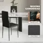 Pack de 6 Sillas de Comedor Modernas Tapizadas en Lino Sintético con Respaldo Alto y Patas de Metal 41x50x97 cm Negro