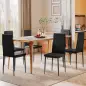 Pack de 6 Sillas de Comedor Modernas Tapizadas en Lino Sintético con Respaldo Alto y Patas de Metal 41x50x97 cm Negro