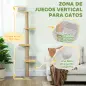Árbol para Gatos de Pared de 5 Niveles Rascador para Gatos Estrecho con Bola y Rascadores 48x21x180 cm Gris Claro