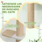 Árbol para Gatos de Pared de 5 Niveles Rascador para Gatos Estrecho con Bola y Rascadores 48x21x180 cm Gris Claro