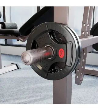 Discos Pesas Olímpicos Agujero Ø50 mm 2x10 kg con Anillo Interior de Acero Triple Agarre para Mancuernas y Barras Negro