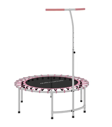 Cama Elástica Fitness Ø102 cm con Mango Ajustable de 5 Niveles y Marco de Acero para Entrenamiento Piernas Cuerpo Azul