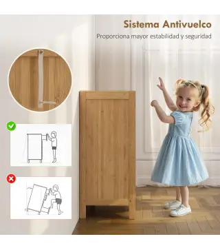 Zapatero con 2 Puertas Correderas de Lamas Estantes Ajustables para 16 Pares de Zapatos 80x35x80 cm Natural
