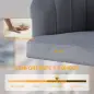 Silla de Oficina con Ruedas de Terciopelo con Respaldo Acolchado Altura Ajustable Espuma Alta Resiliencia Gris