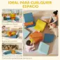 Juego de 9 Bloques de Espuma para Niños con Fundas de Terciopelo Lavables para Escalar y Gatear Multicolor
