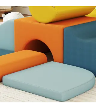 Juego de 9 Bloques de Espuma para Niños con Fundas de Terciopelo Lavables para Escalar y Gatear Multicolor