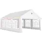 Carpa para Fiestas 4x6 m Carpa de Jardín con Paredes Extraíbles 2 Puertas y Ventanas UPF30+ para Boda Camping Blanco