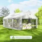 Carpa para Fiestas 4x6 m Carpa de Jardín con Paredes Extraíbles 2 Puertas y Ventanas UPF30+ para Boda Camping Blanco