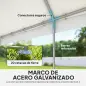 Carpa para Fiestas 4x6 m Carpa de Jardín con Paredes Extraíbles 2 Puertas y Ventanas UPF30+ para Boda Camping Blanco