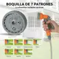 Manguera Retráctil de Pared con Carrete de 10+1 m con Retorno Enrollado Automático y Boquilla de 7 Funciones Gira 180°