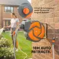 Manguera Retráctil de Pared con Carrete de 10+1 m con Retorno Enrollado Automático y Boquilla de 7 Funciones Gira 180°