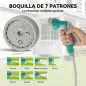 Manguera Retráctil de Pared con Carrete de 10+1 m con Retorno Enrollado Automático y Boquilla de 7 Funciones Gira 180°