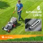 Cortacésped a Batería Inalámbrico 18V con 2 Baterías de 4Ah Ancho de Corte de 34 cm y Función de Mulching Motor 700 W