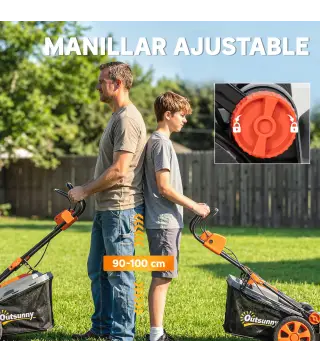 Cortacésped a Batería Inalámbrico 18V con 2 Baterías de 4Ah Ancho de Corte de 34 cm y Función de Mulching Motor 700 W