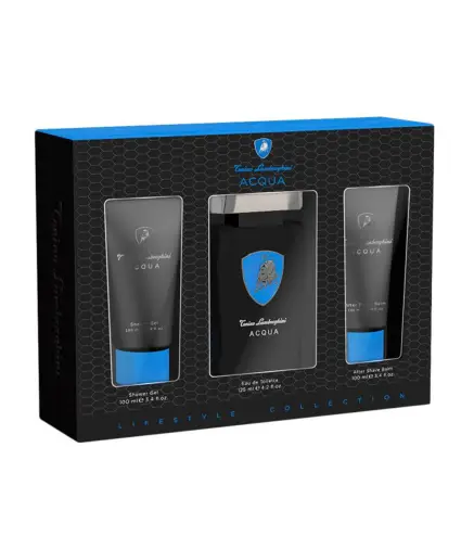 TONINO LAMBORGHINI ACQUA EAU DE TOILETTE 125ML VAPORIZADOR + GEL DE BAÑO 100ML + BALSAMO AFTER SHAVE 100ML