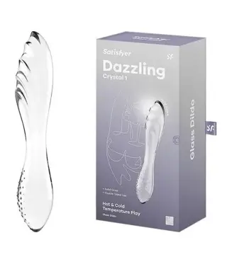 SATISFYER DAZZLING CRYSTAL DILDO HOT & COLD TEMPERATURE PLAY TRANSPARENTE 1UN