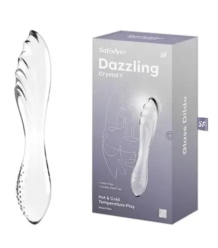 SATISFYER DAZZLING CRYSTAL DILDO HOT & COLD TEMPERATURE PLAY TRANSPARENTE 1UN
