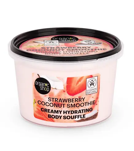 ORGANIC SHOP STRAWBERRY COCONUT SMOOTHIE CREAMY HYDRATING BODY SOUFFLE 250ML