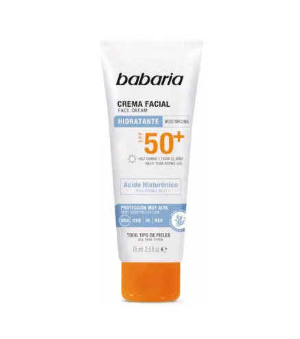 BABARIA HIDRATANTE CREMA FACIAL SPF50+ TODO TIPO DE PIEL 75ML