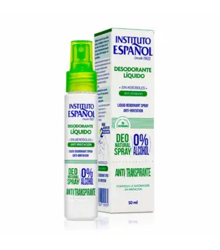 INSTITUTO ESPAÑOL SIN ALCOHOL SPRAY DESODORANTE LIQUIDO ANTI-TRANSPIRANTE 50ML VAPORIZADOR