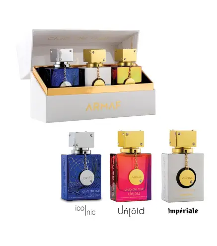 ARMAF CLUB DE NUIT EAU DE PARFUM ICONIC 30ML VAPORIZADOR + UNTOLD EAU DE PARFUM 3 + IMPERIALE EAU DE PARFUM 3