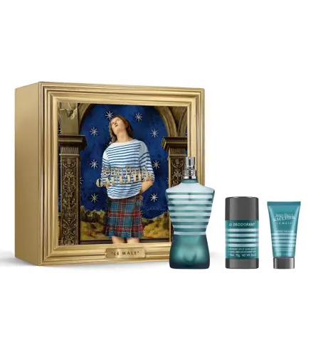 JEAN PAUL GAULTIER LE MALE EAU DE TOILETTE 125ML + BALSAMO AFTER SHAVE 50ML + DESODORANTE STICK 75ML