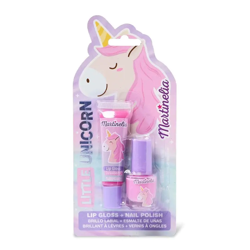 MARTINELIA LITTLE UNICORN BRILLO DE LABIOS 1UN + LACAS DE UÑAS 1U.