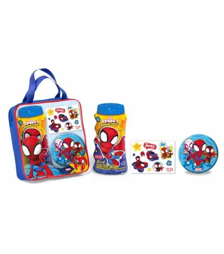 SPIDERMAN NIÑOS GEL DE BAÑO 1UN + STICKERS 1U + REGALO 1U
