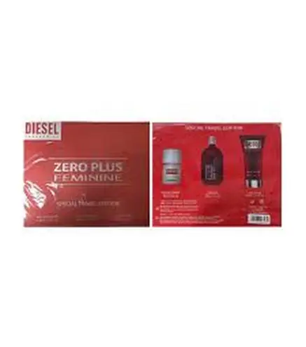 DIESEL ZERO PLUS FEMININE EAU DE TOILETTE 75ML + CREMA CORPORAL PERFUMADA 100ML + EAU DE TOILETTE 30ML VAPORIZADOR