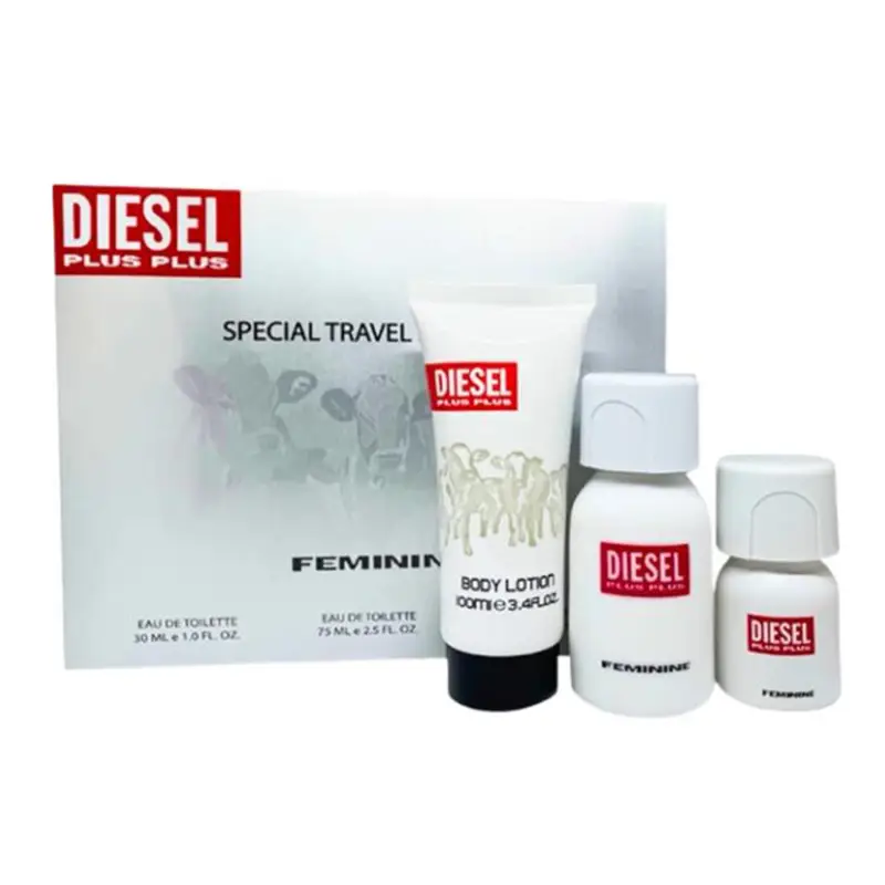 DIESEL PLUS SPECIAL TRAVEL FEMININE EAU DE TOILETTE 75ML + EAU DE TOILETTE 30ML VAPORIZADOR + CREMA CORPORAL PERFUMADA 100ML