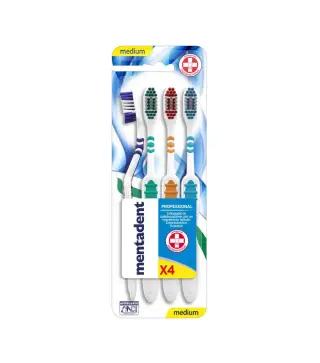 MENTADENT PROFESSIONAL CEPILLO DE DIENTES DUREZA MEDIA PACK 1UN