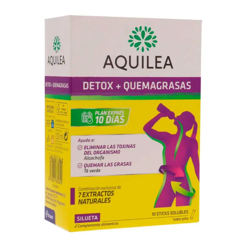 AQUILEA DETOX + QUEMAGRASAS TRATAMIENTO 10 DIAS STICK SOLUBLES 1UN AQUILEA DETOX + QUEMAGRASAS TRATAMIENTO 10 DIAS STICK SOLUBLES 1UN
